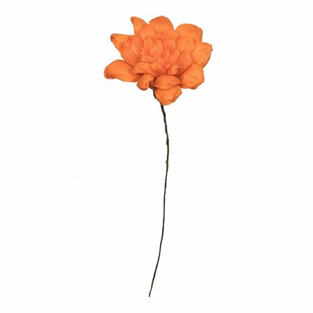 DARE2DECOR 6 in. Maize Dahlia On Stem Artificial Flower, Orange - 18 in. - 6 per Bag DA3259031